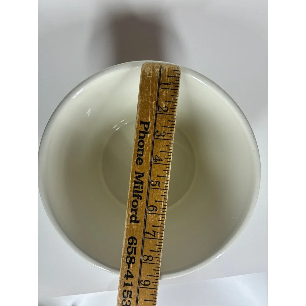Williams Sonoma Popcorn Bowl Ceramic Red White Striped Admit One Movie Night